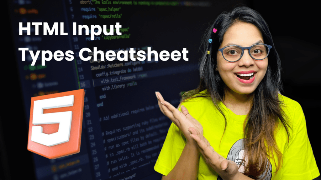 HTML Input Types Cheatsheet - DesignWithRehana