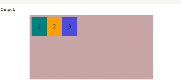 align-items:flex-start code and output