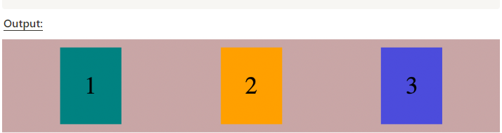 justified-content: space-around code and output