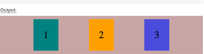 justified-content: space-evenly code and output