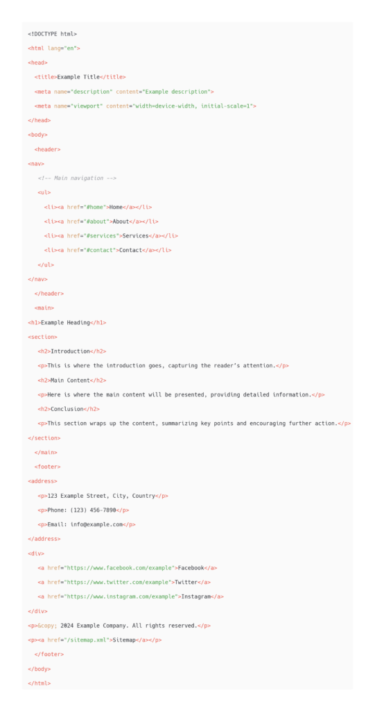 HTML Structure Example