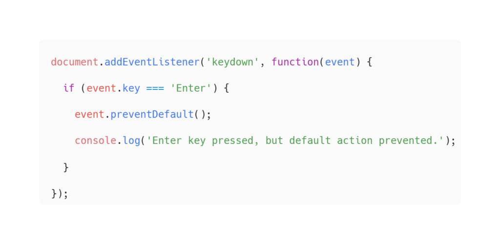 Preventing Default Behavior